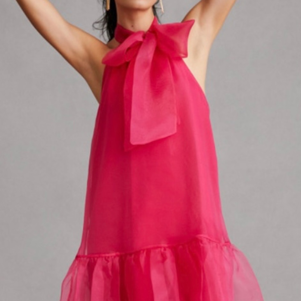 Anthropologie “Maeve” Organza Bow Neck Dress